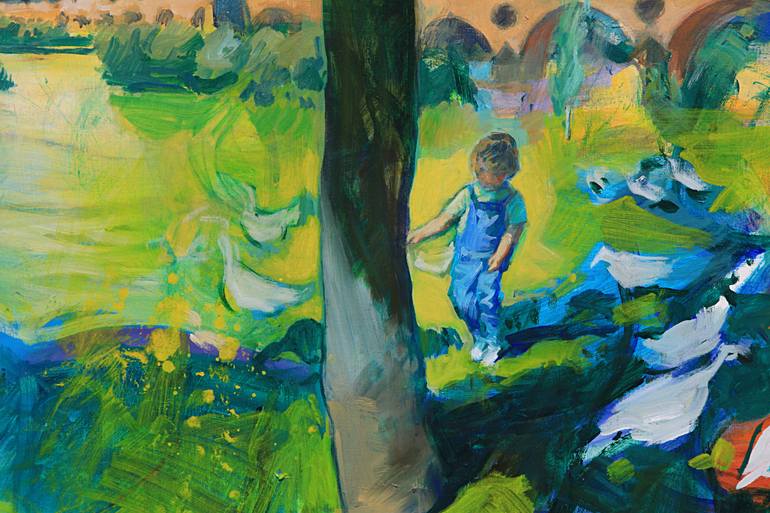 Original Abstract Expressionism Landscape Painting by Oliveira Tavares