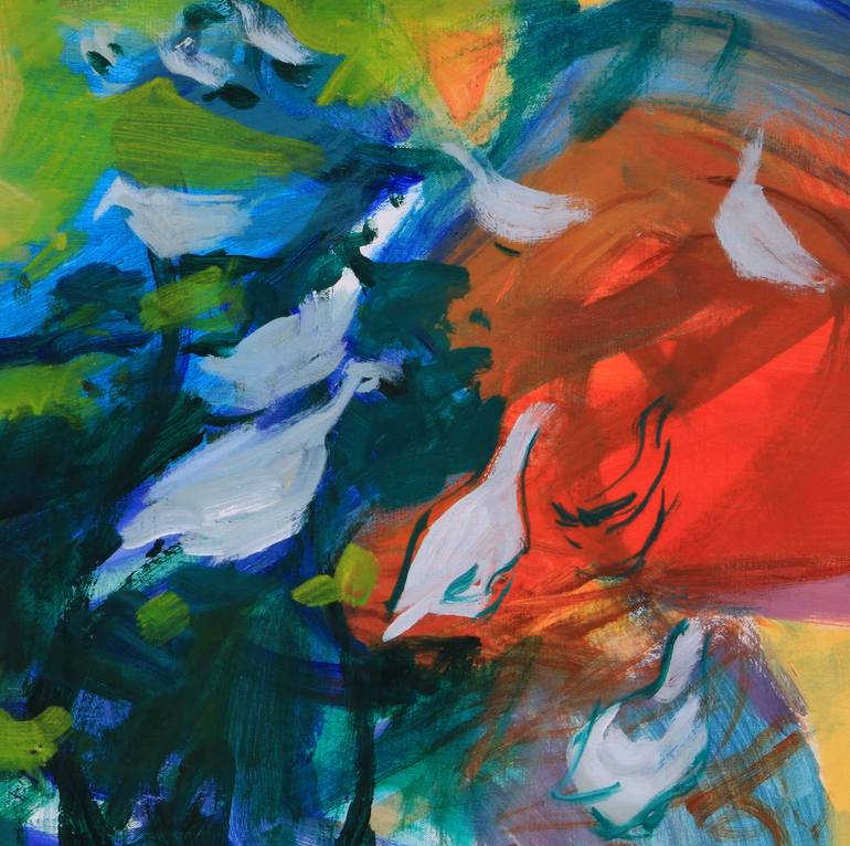 Original Abstract Expressionism Landscape Painting by Oliveira Tavares