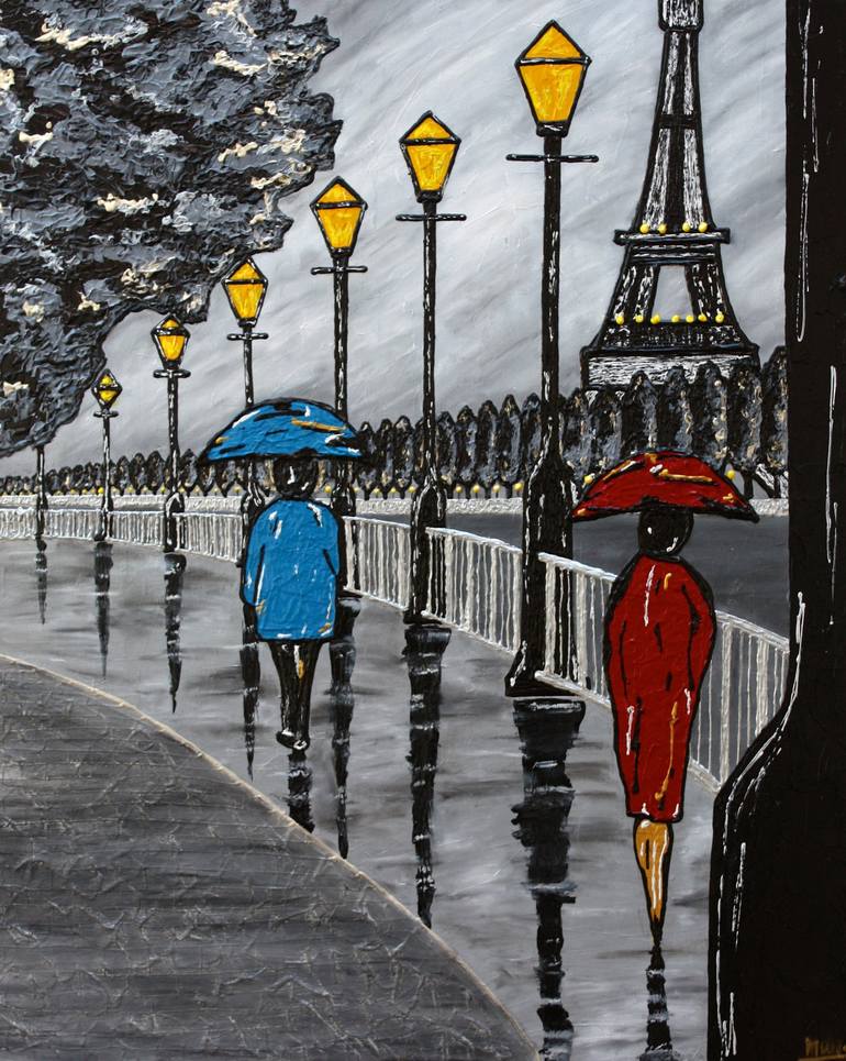 Rainy Night In Paris Sold Painting By Munleen Sibia Saatchi Art