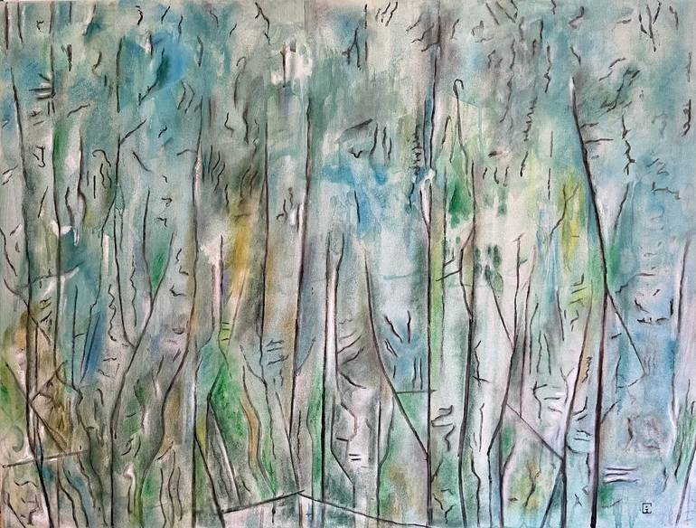 Original Abstract Painting by Imanol Luquin | Abstract Art on Canvas | The Lake