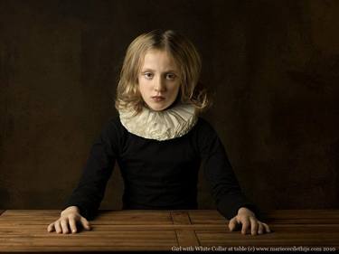 Girl with White Collar at table thumb