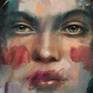 This work is part of portraits with particular exspressions. Made with oil ona canvas. The artwork is varnished.