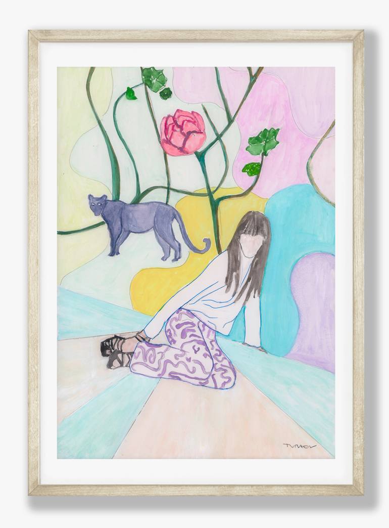 Original Abstract Women Painting by Beate Tubach