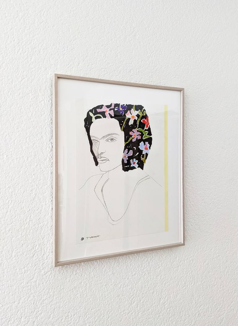 Original Expressionism Portrait Drawing by Beate Tubach