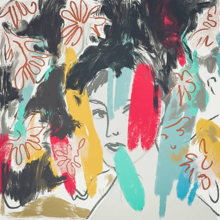 Print of Figurative Portrait Mixed Media by Beate Tubach