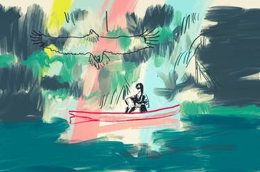 Original Figurative Boat Digital by Beate Tubach