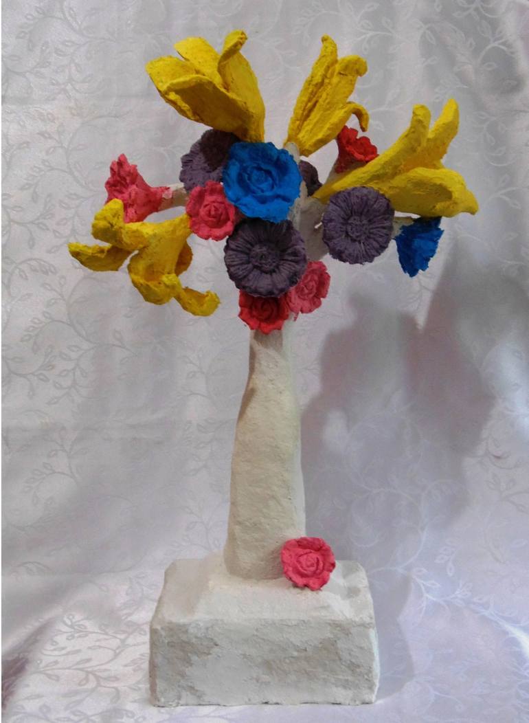 Original Impressionism Floral Sculpture by Claudio Barake