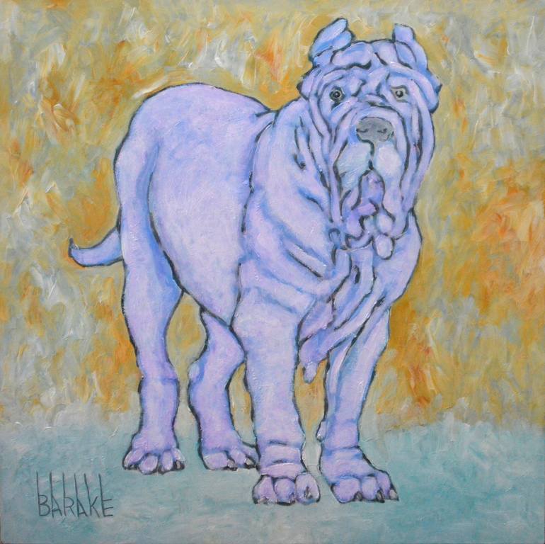 Original Expressionism Dogs Painting by Claudio Barake