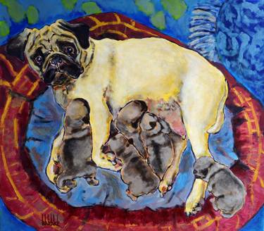Print of Expressionism Dogs Paintings by Claudio Barake