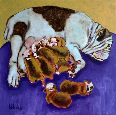 Print of Dogs Paintings by Claudio Barake