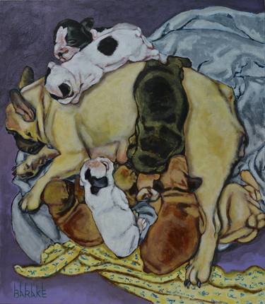 Print of Dogs Paintings by Claudio Barake