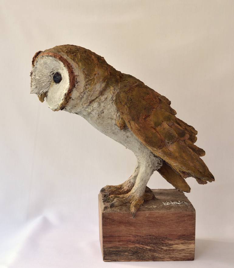 BARN OWL, SOLID RECYCLED CARDBOARD PAPER - Print