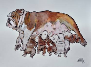 ENGLISH BULLY MATERNITY, CHARCOAL & INK thumb