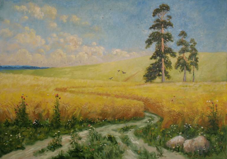 Fields.Rye Painting by Александр Безродных | Saatchi Art