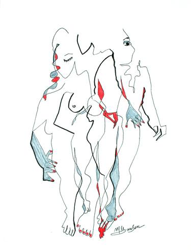 Original Figurative Nude Drawings by Micky Jansen