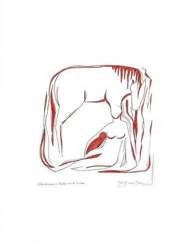 Original Abstract Horse Drawings by Micky Jansen