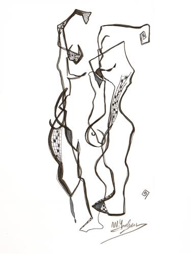 Original Figurative Abstract Drawings by Micky Jansen