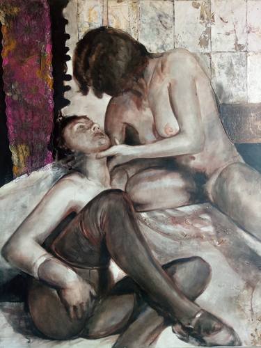Original Figurative Erotic Paintings by Mennato Tedesco