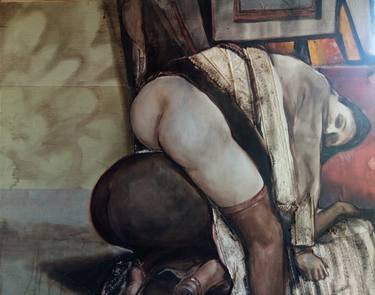 Original Figurative Erotic Paintings by Mennato Tedesco