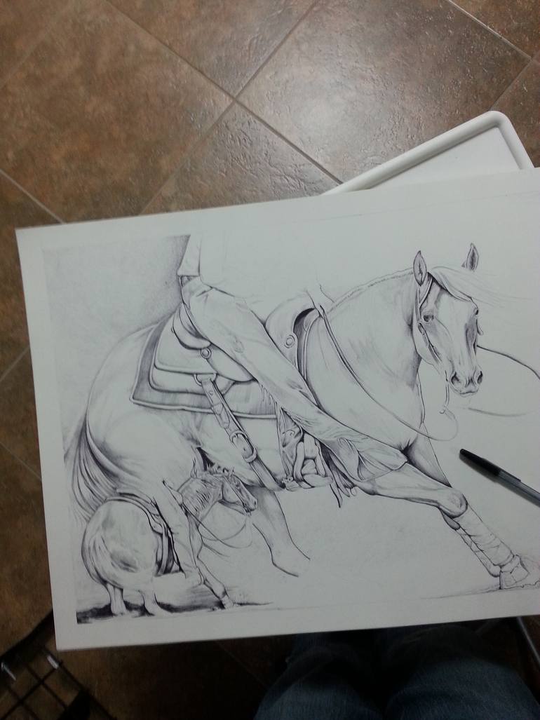 Original Realism Horse Drawing by Robin Cox