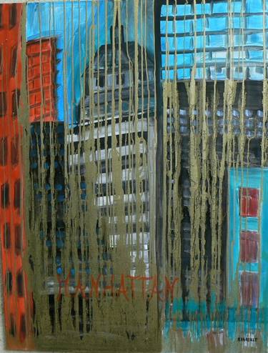 Original Street Art Architecture Paintings by Nathalie vareille-sorbac