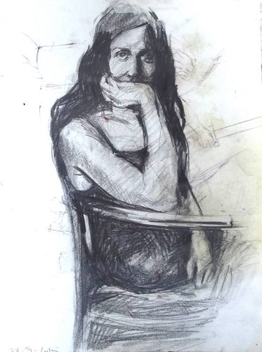 Original Expressionism Portrait Drawings by WILFRID MINATCHY