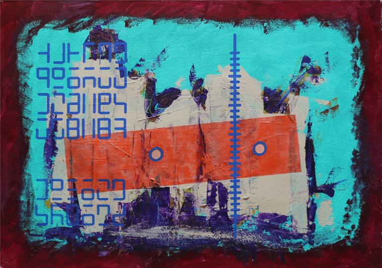 Original Abstract Painting by Teo Spiller | Abstract Art on Paper | We Know Everything About You (But You Still Don't Care)