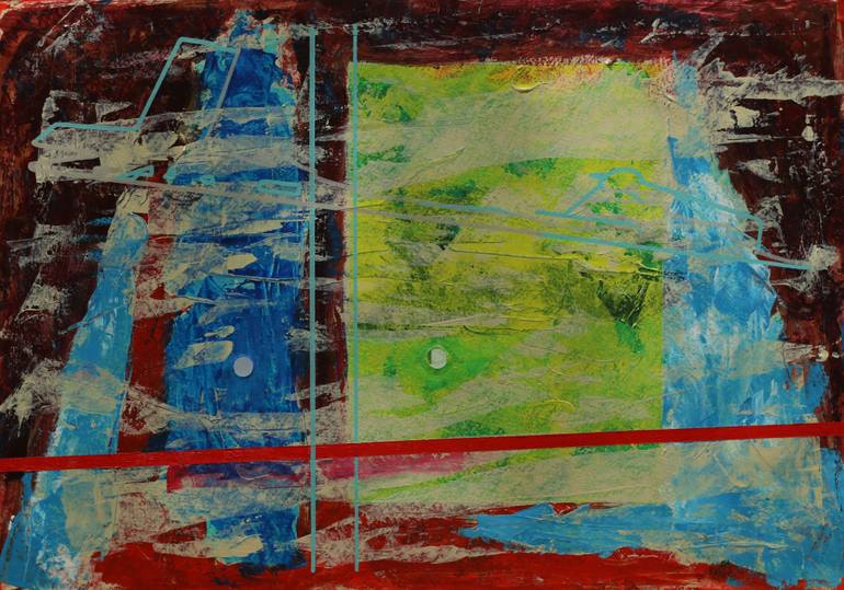 Original Abstract Expressionism Abstract Painting by Teo Spiller