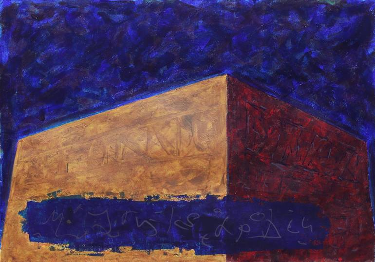 Original Abstract Architecture Painting by Teo Spiller