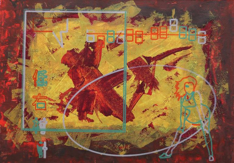 Original Abstract Expressionism Abstract Mixed Media by Teo Spiller