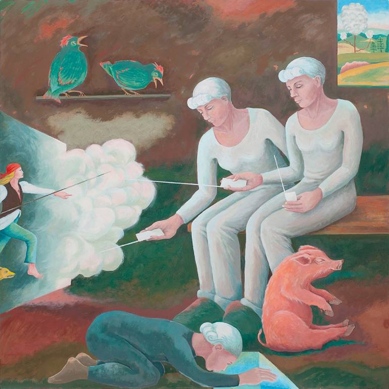 Original Surrealism Business Paintings by Helga Wachholz