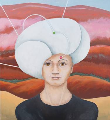 Original Surrealism Portrait Paintings by Helga Wachholz