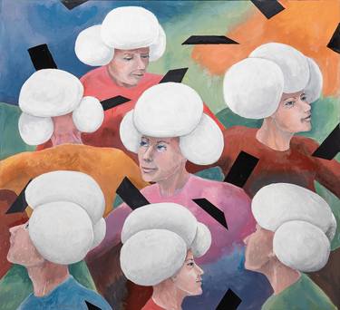 Original Surrealism People Paintings by Helga Wachholz