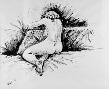 Seated nude seen from the back thumb