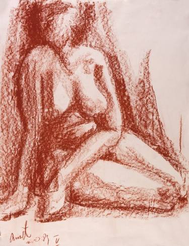 Original Expressionism Nude Drawings by Amit Bar