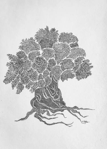 Print of Tree Drawings by Cristina Stefan