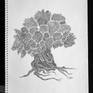 Old Olive tree - ink drawing