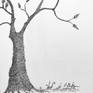 Solitary tree - ink drawing (detail)