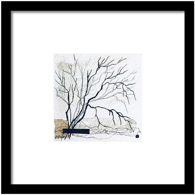 Original Abstract Expressionism Tree Mixed Media by Cristina Stefan