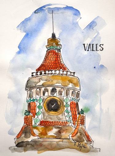 Original Impressionism Architecture Mixed Media by Cristina Stefan