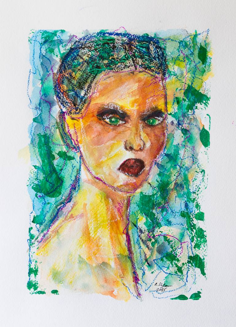 Original Contemporary Women Mixed Media by Cristina Stefan