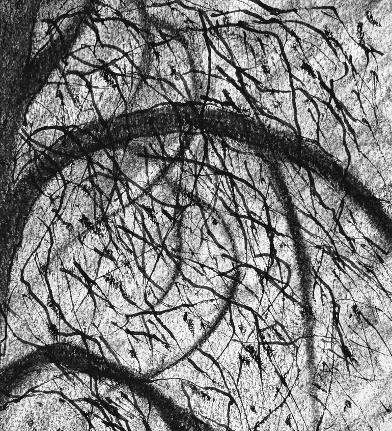 Original Abstract Expressionism Nature Drawing by Cristina Stefan