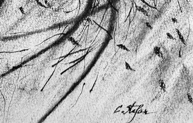 Original Abstract Expressionism Nature Drawing by Cristina Stefan