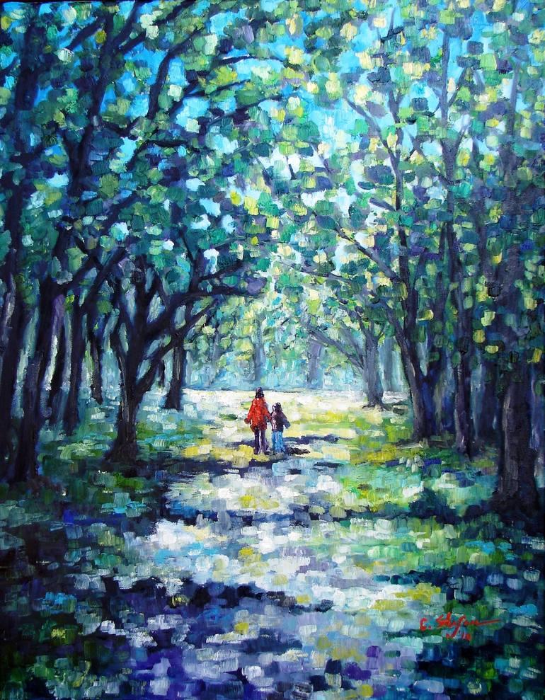 Walking in the Parc, Montreal (Original SOLD - CANADA) Painting by ...