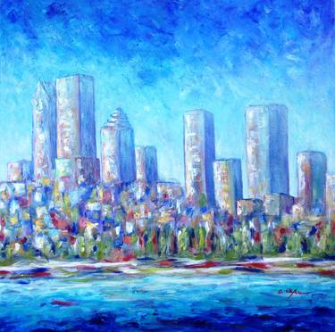 Original Impressionism Cities Paintings by Cristina Stefan