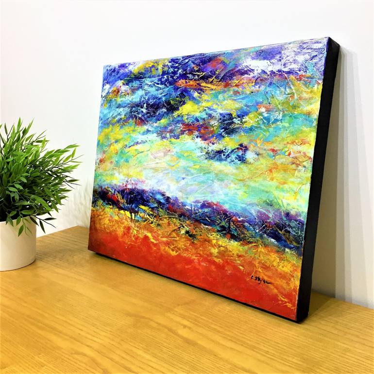 Original Abstract Landscape Painting by Cristina Stefan