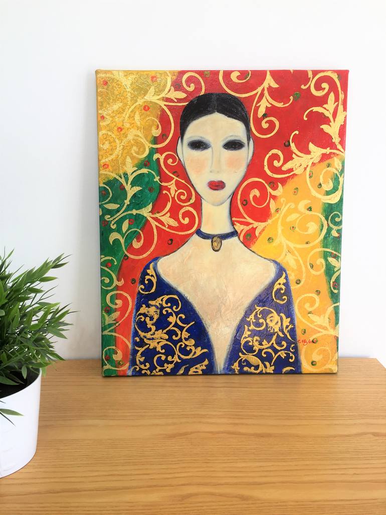 Original Expressionism Fashion Painting by Cristina Stefan