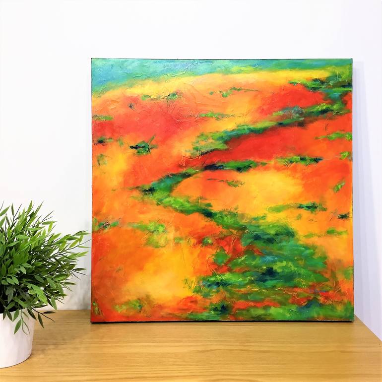 Original Expressionism Landscape Painting by Cristina Stefan