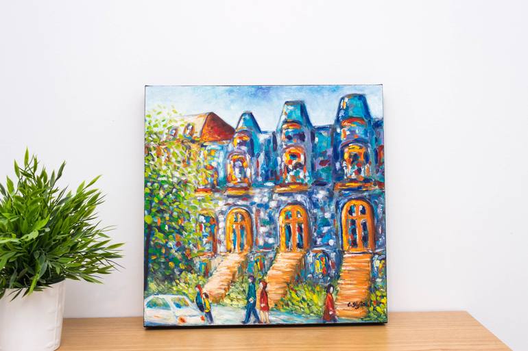 Original Figurative Cities Painting by Cristina Stefan