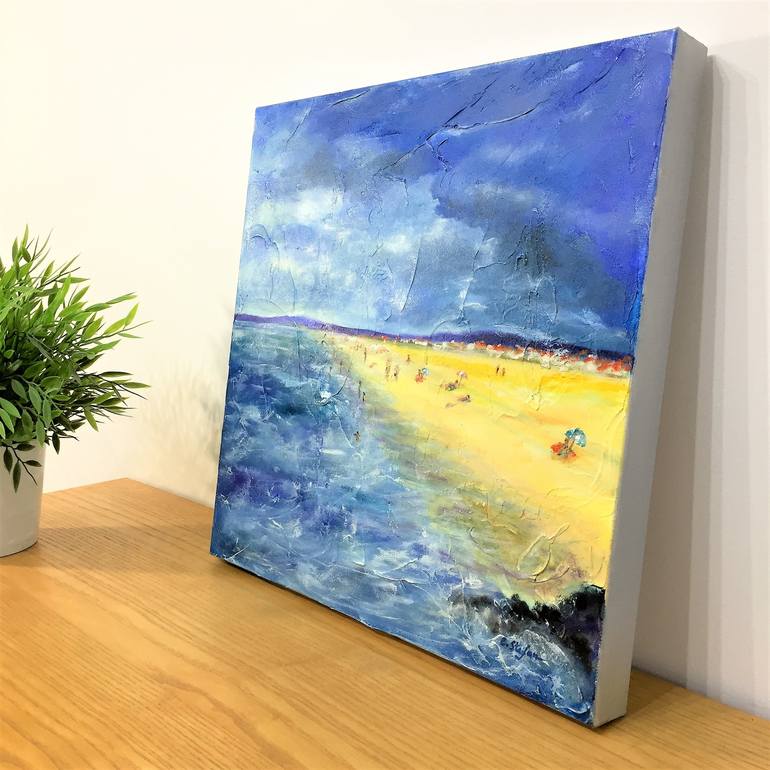 Original Impressionism Beach Painting by Cristina Stefan